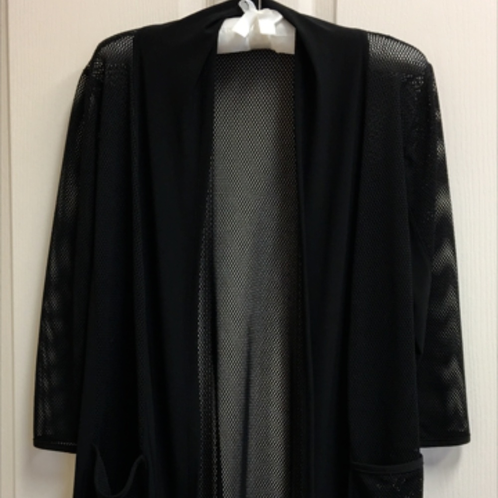 3/4 sleeve mesh light jacket with pockets